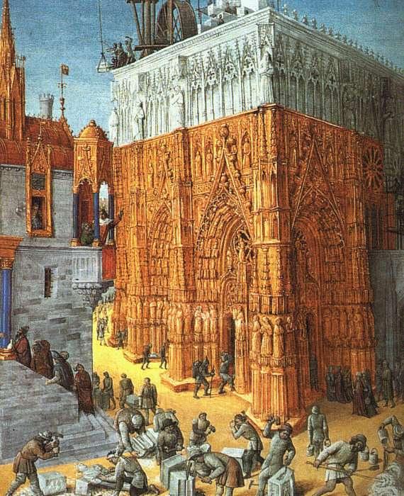 FOUQUET, Jean The Building of a Cathedral dfh Spain oil painting art